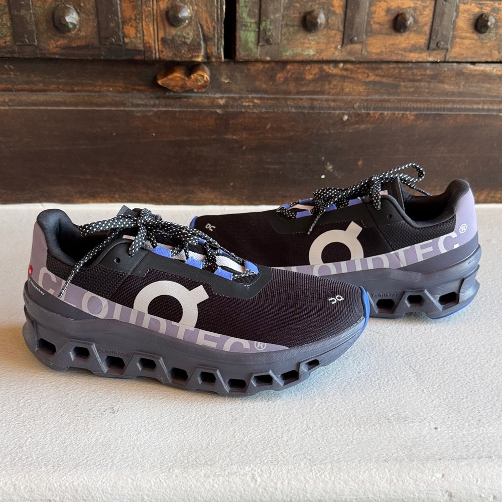 On Running Cloudmonster Black & Purple Running Shoes